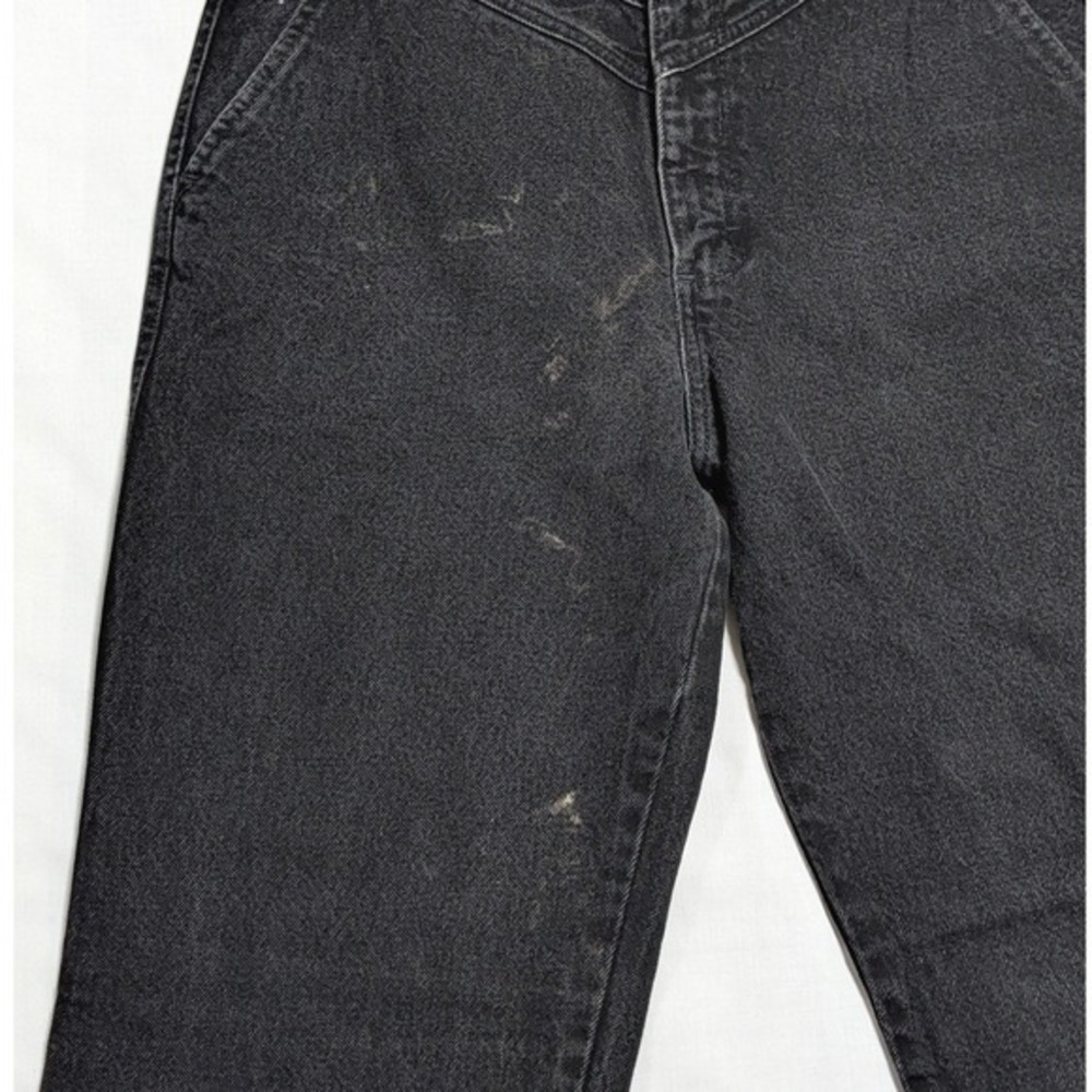 Vintage Wrangler Black High Waist Western V-Yoke Tapered Jeans Made in USA 15x36 - Picture 13 of 16